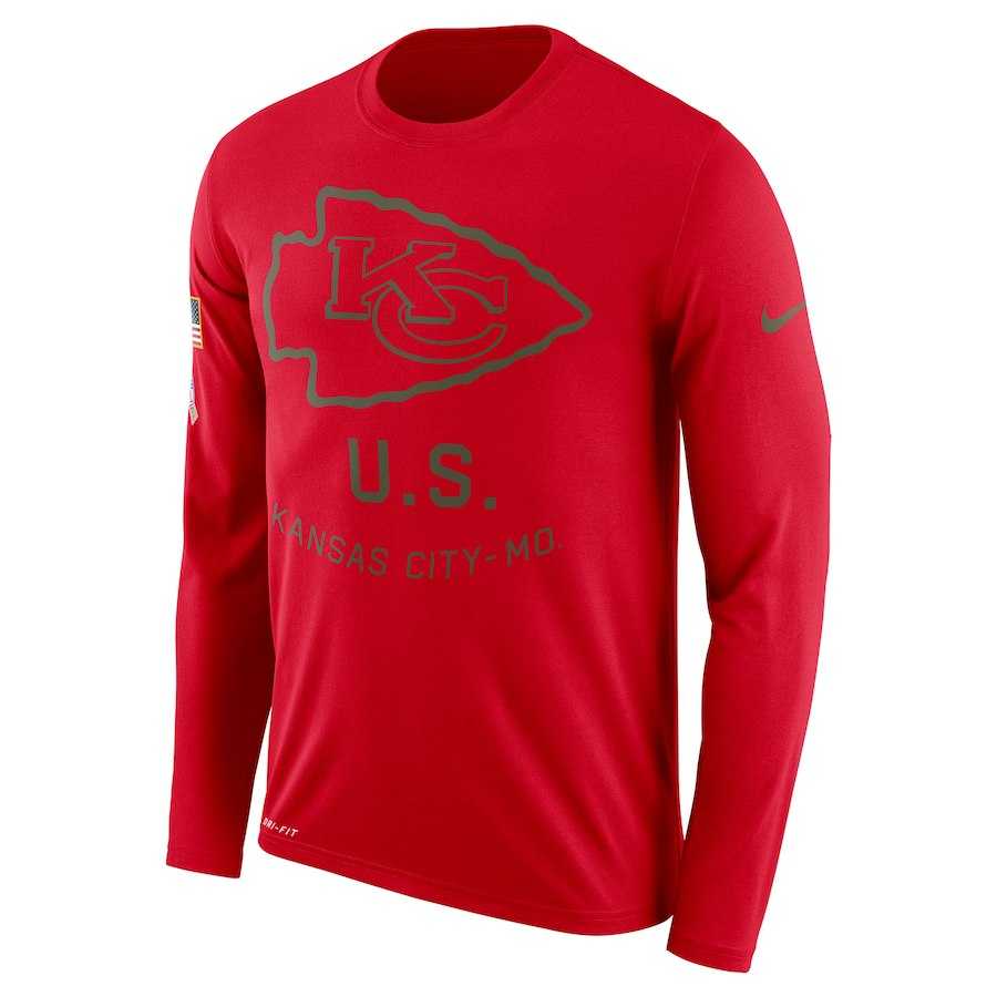 Men's San Francisco 49ers Nike Salute to Service Sideline Legend Performance Long Sleeve T-Shirt Scarlet